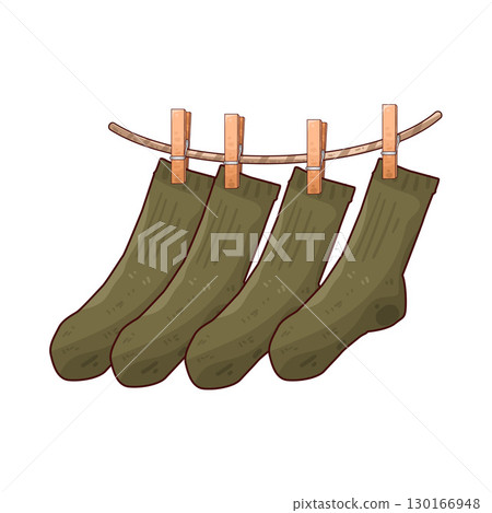 illustration of Socks Hanging On Rope illustration of Socks Hanging On Rope 130166948