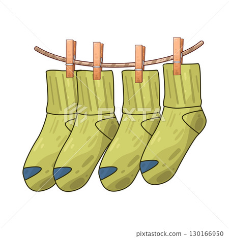 illustration of Socks Hanging On Rope illustration of Socks Hanging On Rope 130166950