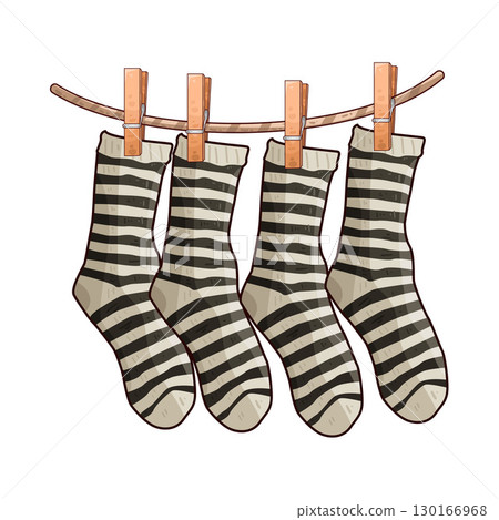 illustration of Socks Hanging On Rope illustration of Socks Hanging On Rope 130166968