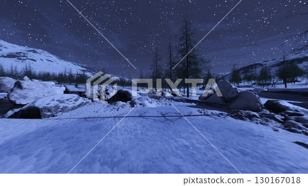 Snowy field 130167018