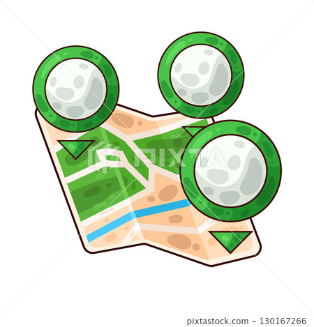 illustration of map with location pin 130167266