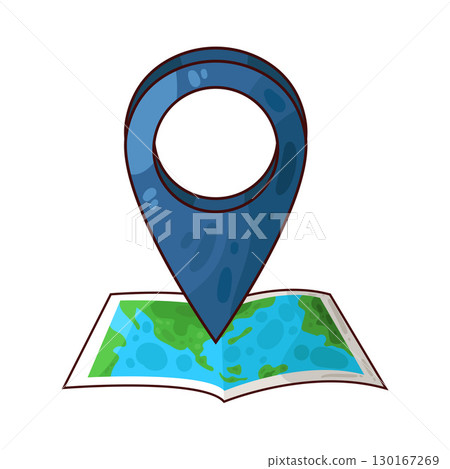 illustration of map with location pin 130167269