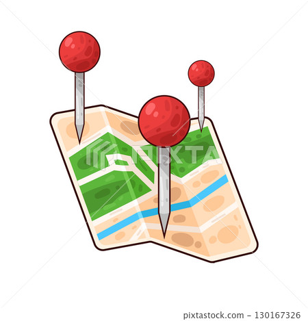 illustration of map with location pins illustration of map with location pins 130167326