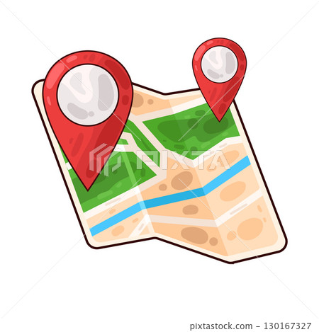 illustration of map with location pins illustration of map with location pins 130167327
