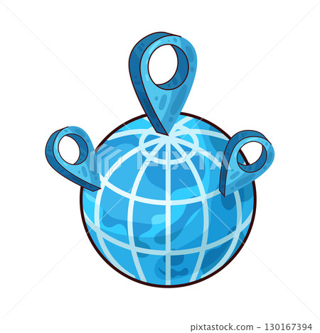 illustration of globe with location pin 130167394