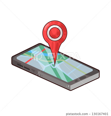 illustration of mobile map illustration of mobile map 130167401