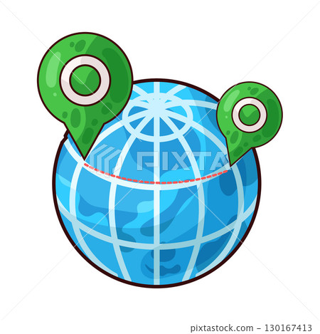 illustration of globe with location pin 130167413