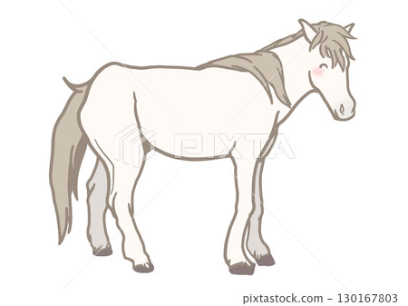 Smiling Horse Noma Horse, Gray, Japanese Horse Smiling Horse Noma Horse, Gray, Japanese Horse 130167803