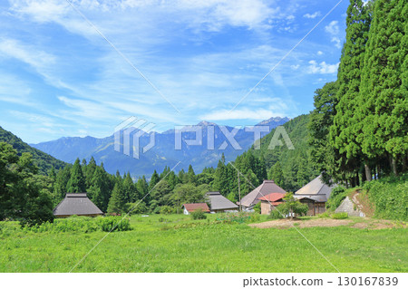Summer in Hakuba: View of the Northern Alps from the Aooni Rice Terraces Summer in Hakuba: View of the Northern Alps from the Aooni Rice Terraces 130167839