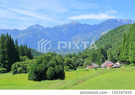 白馬的夏天:從青二梯田眺望北阿爾卑斯山 白馬的夏天:從青二梯田眺望北阿爾卑斯山 130167850
