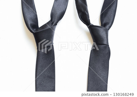 black necktie isolated on white background, father day concept and business style black necktie isolated on white background, father day concept and business style 130168249