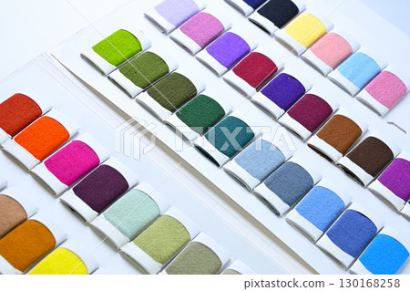 sample color shade of colorful fabric textile of clothing industry 130168258