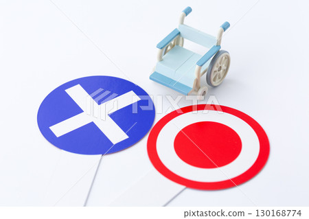 Wheelchair and round plate Wheelchair and round plate 130168774