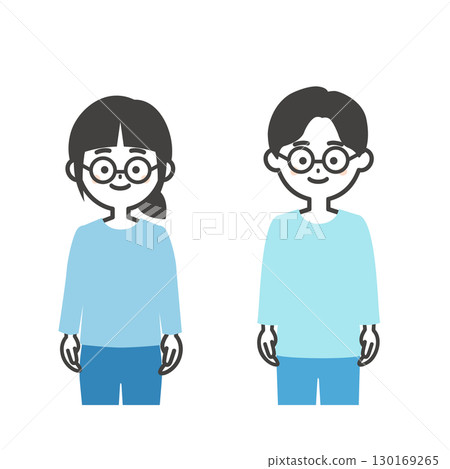 戴眼鏡的兒童插畫 戴眼鏡的兒童插畫 130169265