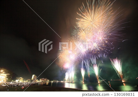 Fireworks coloring summer night sky Fireworks coloring summer night sky 130169831