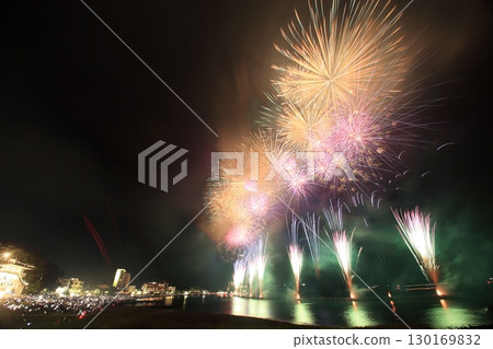 Fireworks coloring summer night sky Fireworks coloring summer night sky 130169832