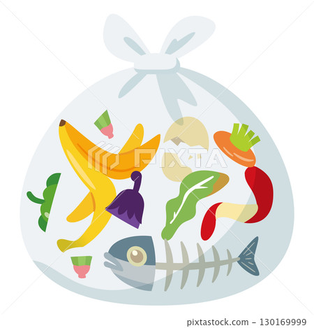 Illustration of garbage in a bag 130169999