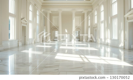 bright white marble hallway interior design - Stock Illustration ...