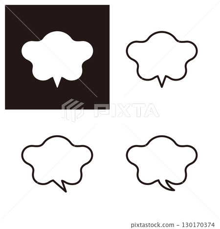 A simple set of rounded speech bubbles with squiggly curves A simple set of rounded speech bubbles with squiggly curves 130170374