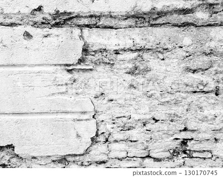 White Old Brokeen Wall for Background. 130170745