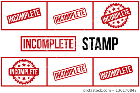 Incomplete Rubber Stamp Set Vector 130170842