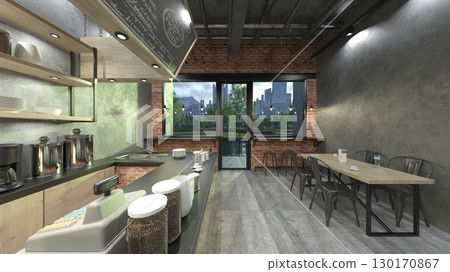 Cafe with large windows 130170867