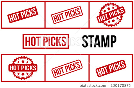 Hot Picks Rubber Stamp Set Vector Hot Picks Rubber Stamp Set Vector 130170875