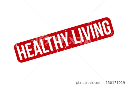 Healthy Living rubber grunge stamp seal vector 130171019