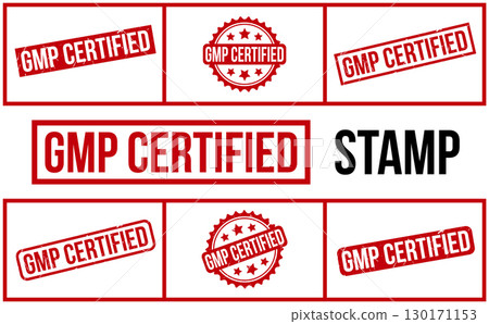 Gmp Certified rubber grunge stamp set vector Gmp Certified rubber grunge stamp set vector 130171153