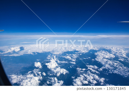 Clouds and Mt. Fuji seen from an airplane 130171845