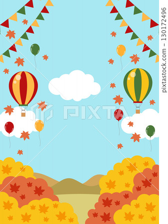 Autumn leisure background, vertical, balloon, cute, illustration Autumn leisure background, vertical, balloon, cute, illustration 130172496