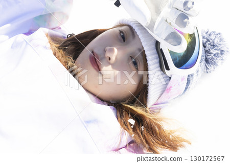 Cute woman enjoying the snow Cute woman enjoying the snow 130172567