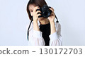 SLR camera and woman image 130172703