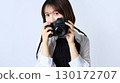 SLR camera and woman image 130172707