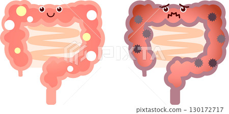 Healthy and unhealthy large intestine 130172717