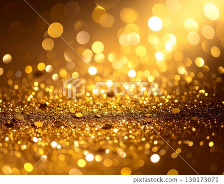 A gorgeous space created by a gold-shining stage and spotlights 130173071