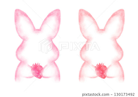 Rabbit and strawberry 130173492