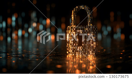 Visualization of digital cybersecurity featuring glowing lock and shield icons with a binary code background in a dark cyber environment. Ideal for IT security and tech presentations. Visualization of digital cybersecurity featuring glowing lock and shield icons with a binary code background in a dark cyber environment. Ideal for IT security and tech presentations. 130173675