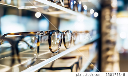 眼鏡店裡展示的眼鏡 眼鏡店裡展示的眼鏡 130173846