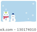 Winter greeting card, snowman, Year of the Horse, postcard template 130174010