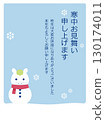 Winter greeting card, snowman, Year of the Horse, postcard template 130174011