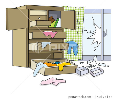 被竊盜破壞的房間 130174158