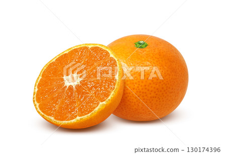 Mandarin orange illustration realistic white background 130174396