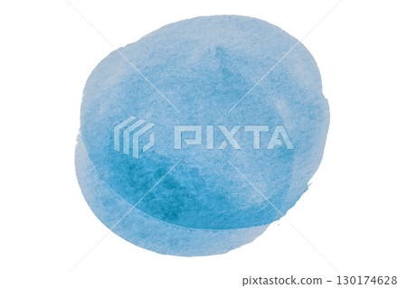 Light blue circle pattern watercolor, isolated on transparent background. 130174628