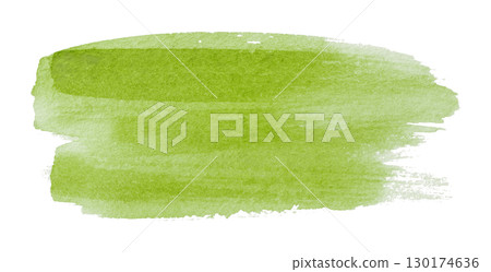 green watercolor background. Artistic hand paint. Isolated on transparent background. 130174636
