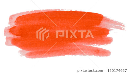 red watercolor background. Artistic hand paint. Isolated on transparent background. 130174637