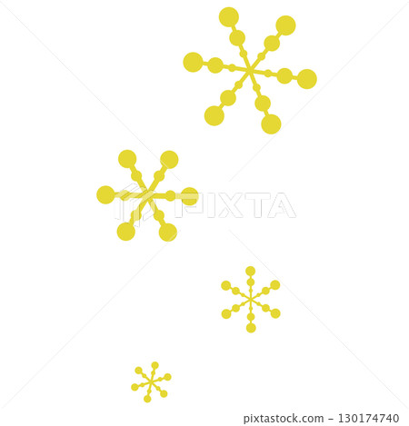帶有黃色點和線的簡單雪花 130174740
