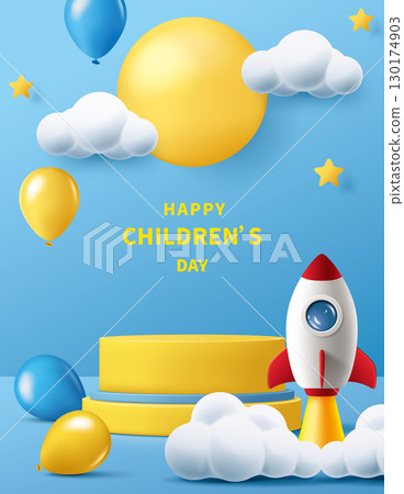 Fireworks, Ki-ball and product display platform, Children's Festival, birthday, festival product display platform, wide and wide sea news and public announcement, material sheet 130174903