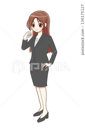 一位西裝革履的女士歡呼 130175127