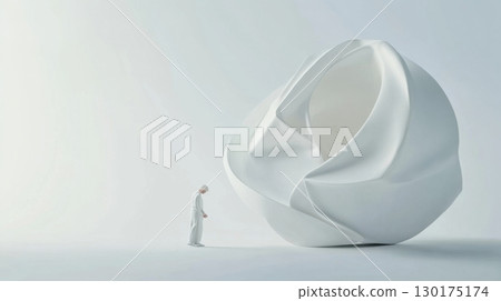 Miniature Figure and Abstract Sculpture 130175174